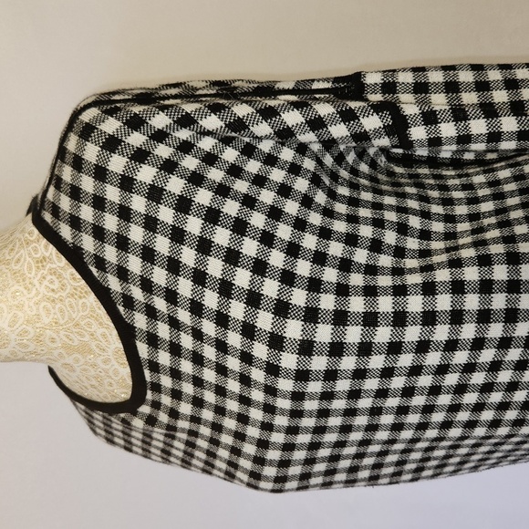 J Jill Sweater Black Gingham Reversable Crew Neck Long Sleeve Farmhouse Size M - Picture 5 of 13